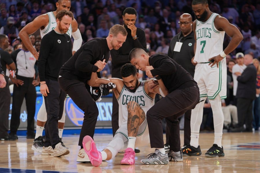 Boston's Jayson Tatum suffers season-ending ruptured Achilles