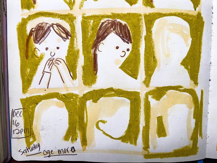 Drawings of a child from an Expressions book