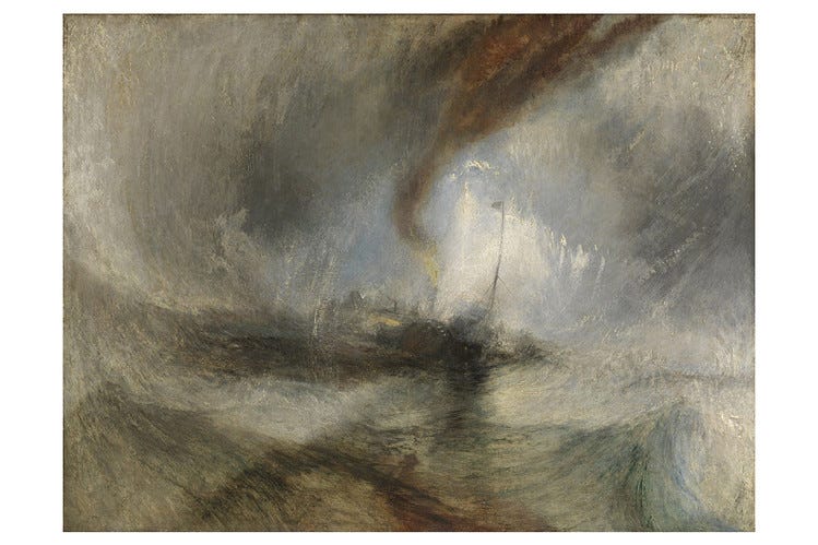 A storm at sea by J.M.W. Turner A storm at sea by J.M.W. Turner