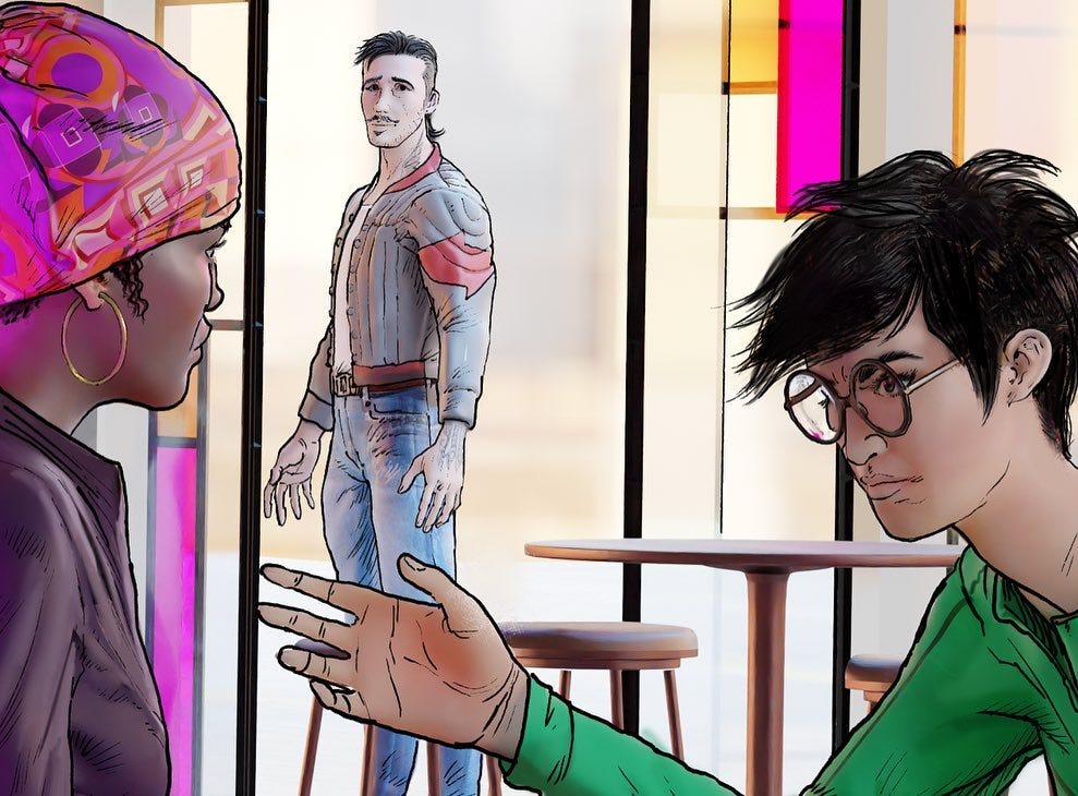 L->R: Shelly (FG), Benno (BG), and Isobelle from Frankenstein Monstrance #2.