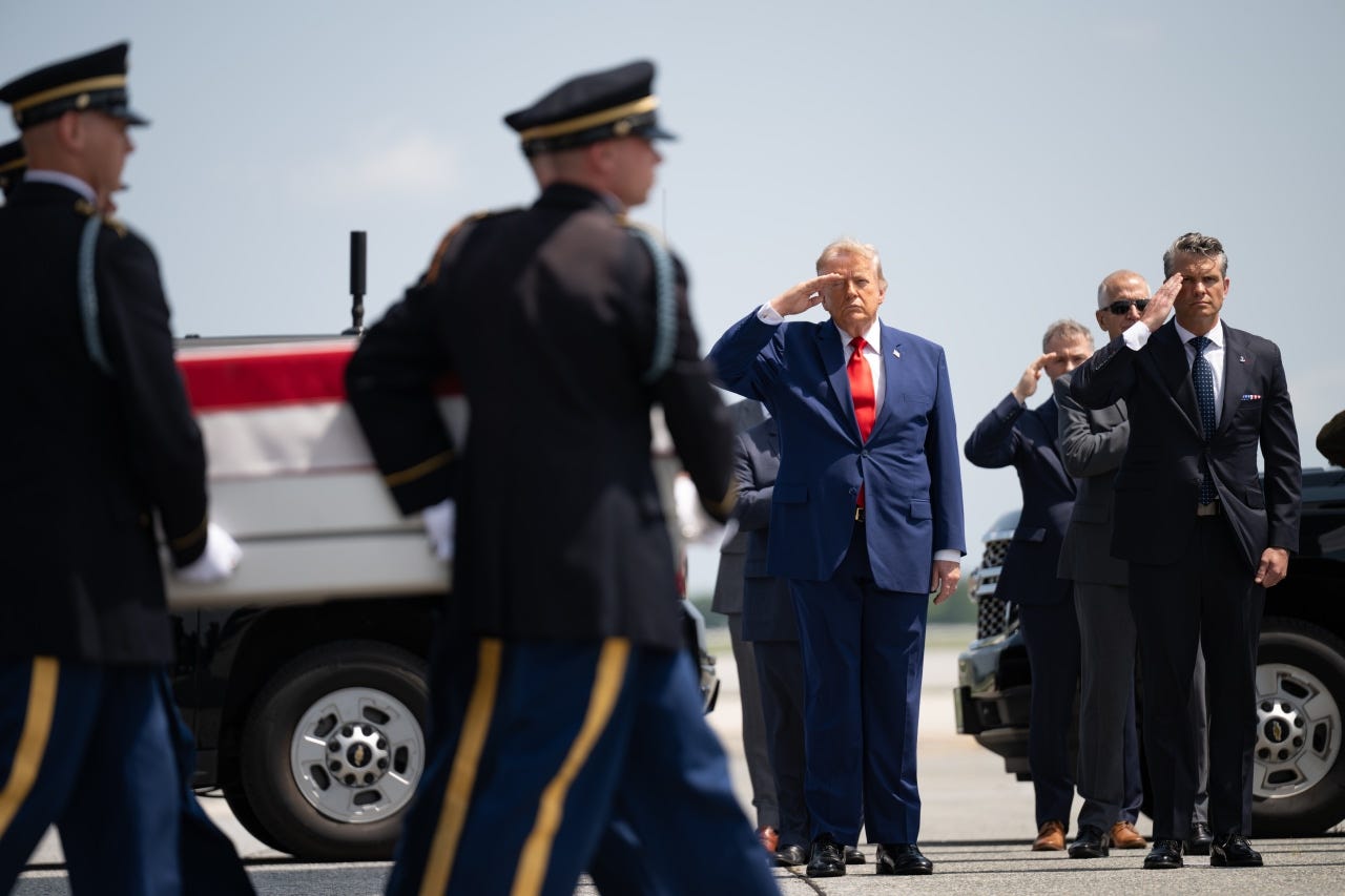 President Trump in Dover, Del., on July 22. 