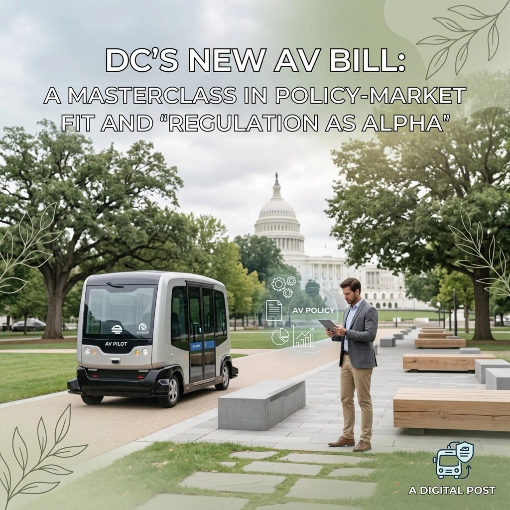 [HERO] DC’s New AV Bill: A Masterclass in Policy-Market Fit and 'Regulation as Alpha'