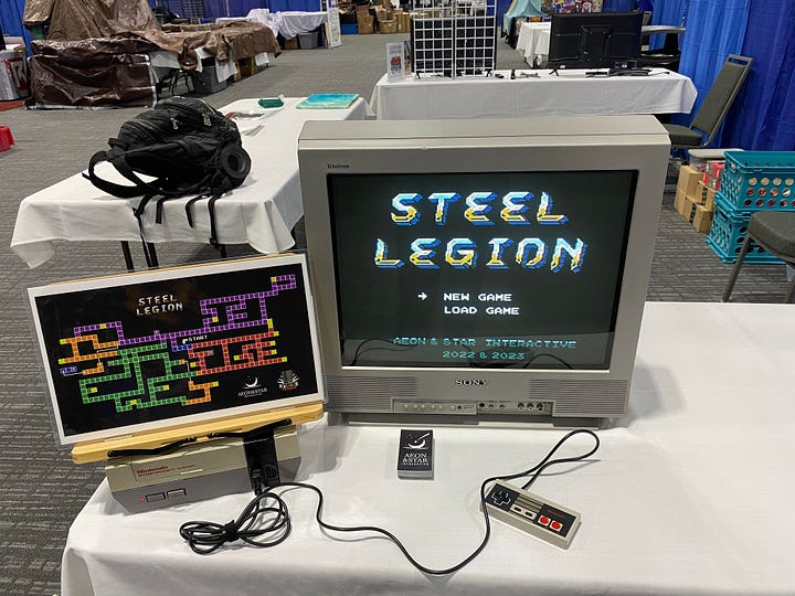 RetroGameCon 2023 - Steel Legion at the NESmaker booth
