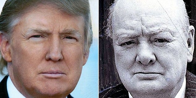 President Trump frowns to look like Winston Churchill | Daily Mail Online