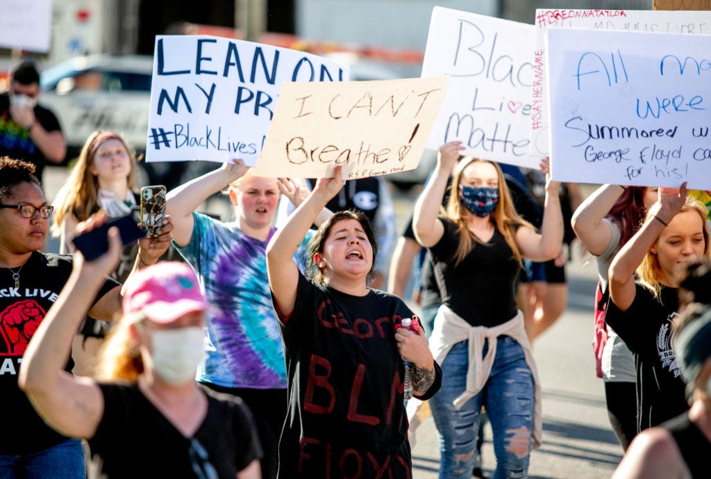 Karens demonstrating against Derek Chauvin.