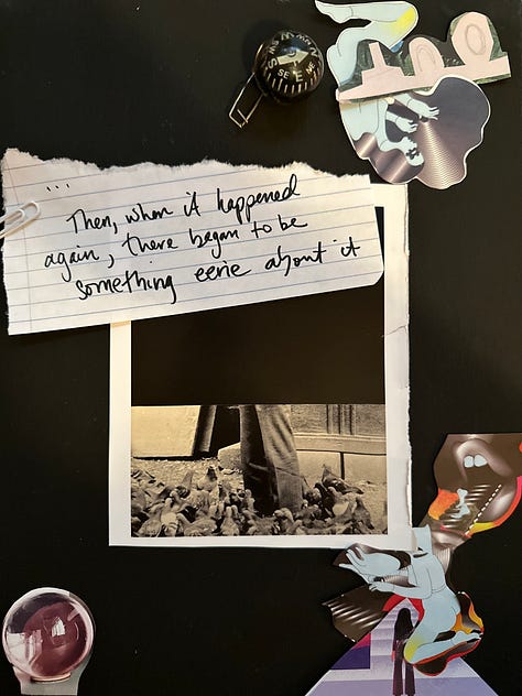 collage essay with words & images depicting a blackout experience, quoting Karl Ove Knausgaard