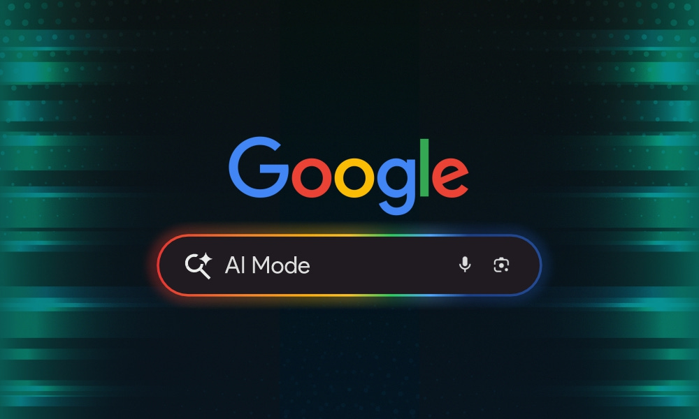 Interfața Google cu AI Mode, simbolizând extinderea globală a funcției de căutare AI. Interfața Google cu AI Mode, simbolizând extinderea globală a funcției de căutare AI.