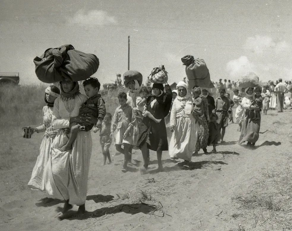 Palestinians from Tantura expelled towards Jordan, June 1948.