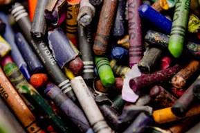A pile of broken crayons.