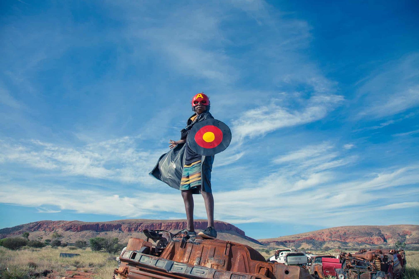 Warakurna Superheroes #1, 2017 (Photography from Australia) by Tony Albert