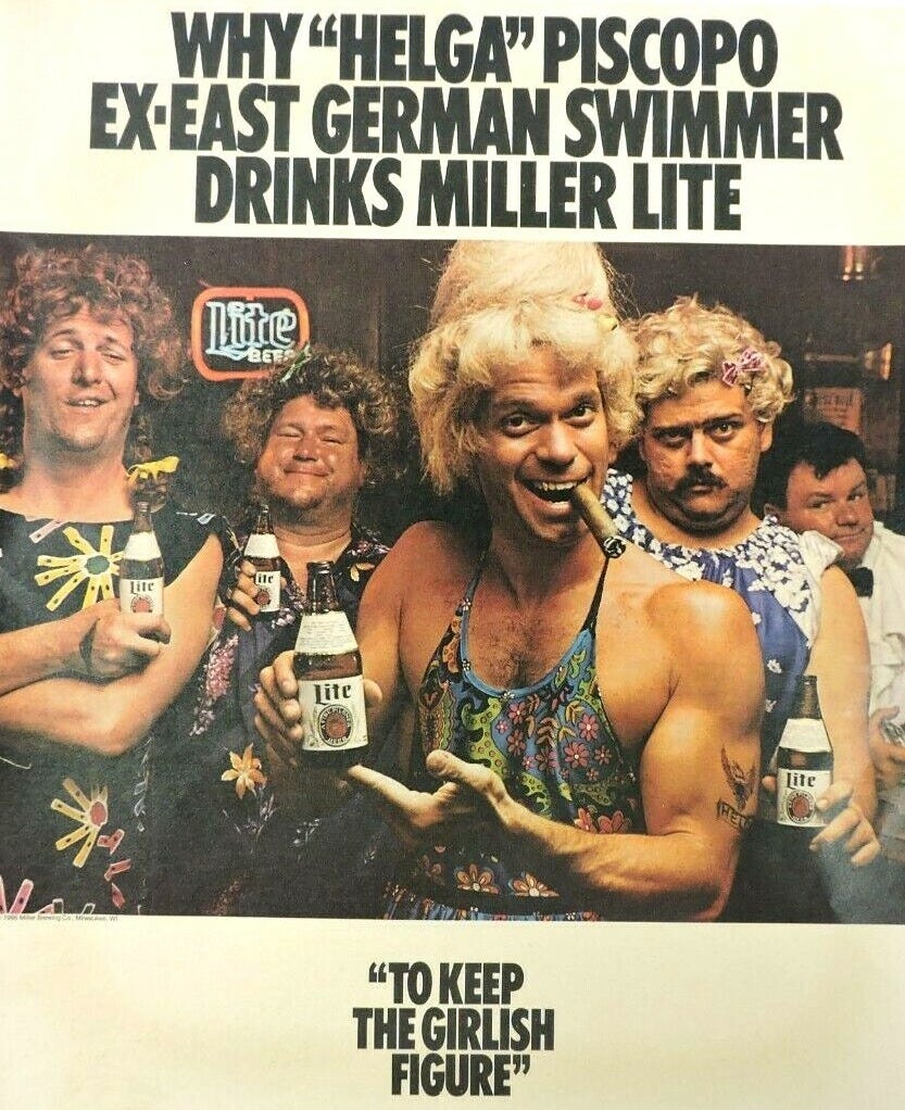 Miller Lite Vintage 1986 Advertising Lot of 2 Joe Piscopo Art Print 9.5X12  Ads | eBay