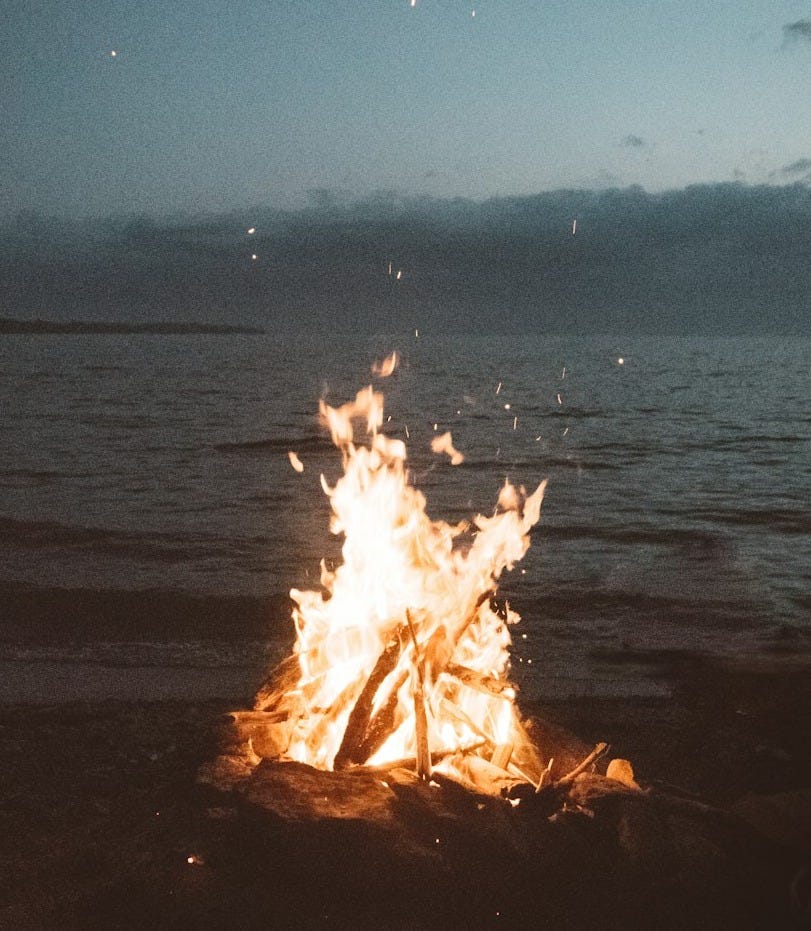 bonfire near seashore during nighttime bonfire near seashore during nighttime