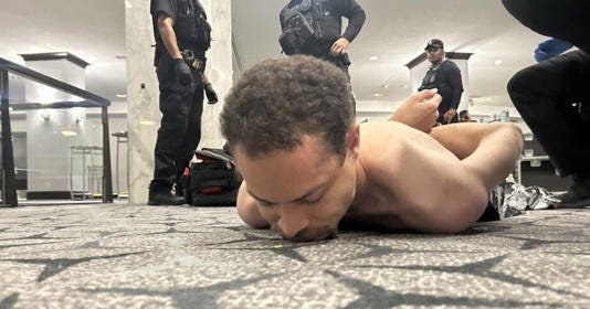 Photo of the suspect in the White House Correspondents' Dinner shooting posted on President Donald Trump's Truth Social account on April 25th, 2026.