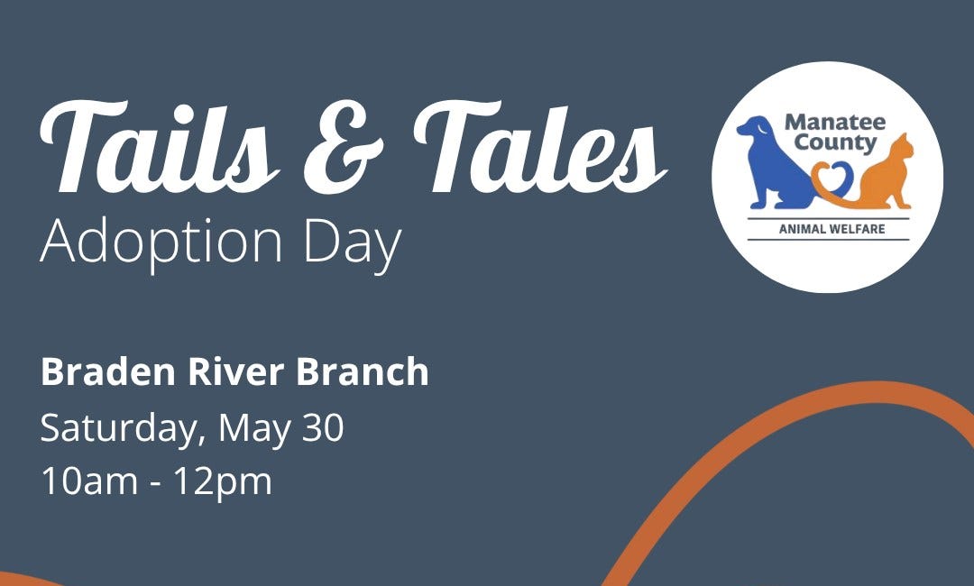 Tails & Tales Adoption Day to Launch Summer Learning at Braden River Library