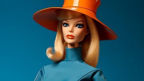 Various Barbie-related images created using Midjourney