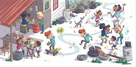 Scenes from Ada and Zangemann: a Tale of Software, Skateboards and Raspberry Ice Cream by Matthias Kirschner