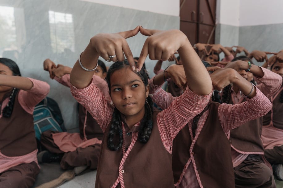 Portrait of a teenage girl during a menstrual health session, India. © Ginevra Bonina Portrait of a teenage girl during a menstrual health session, India. © Ginevra Bonina