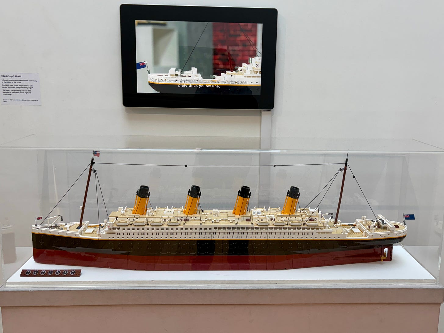 Titanic built from LEGO bricks