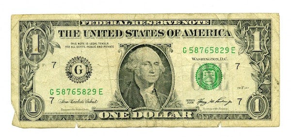 One dollar bill