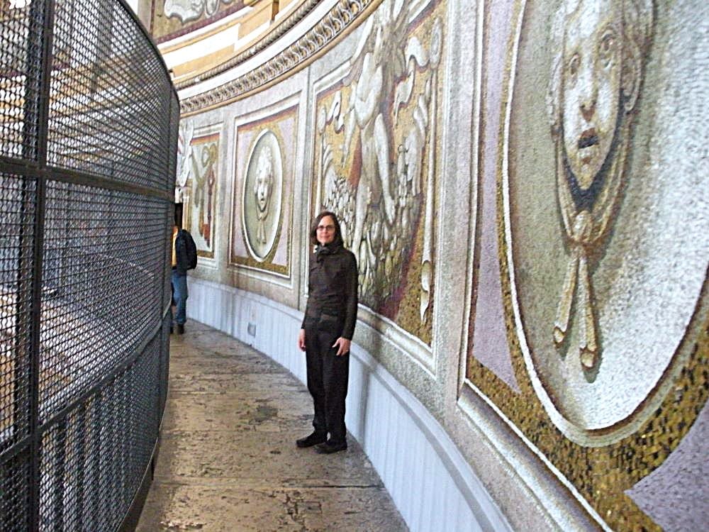 Susie on walkway in St Peters Basilica dome