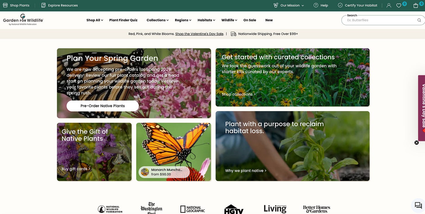 screenshot of Garden for Wildlife website screenshot of Garden for Wildlife website