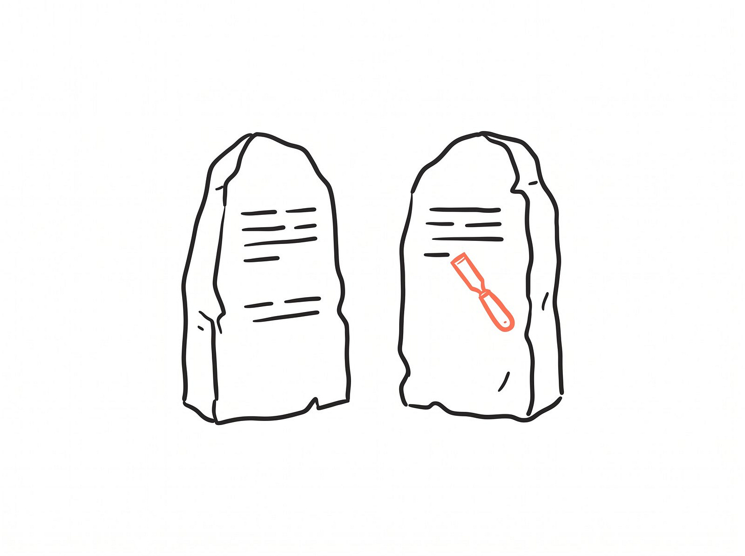 Two carved standing stones