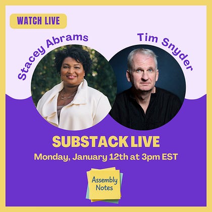 Stacey Abrams (@staceyabrams): "Join us on Monday, January 12th at 3PM ...
