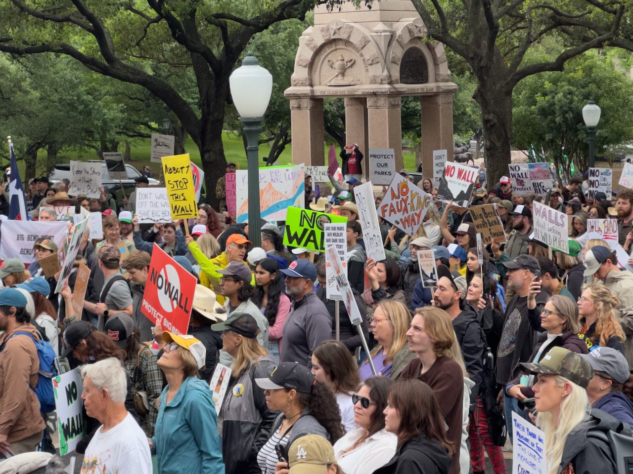 Big Bend Wall Protests Draws Thousands To Texas Capitol