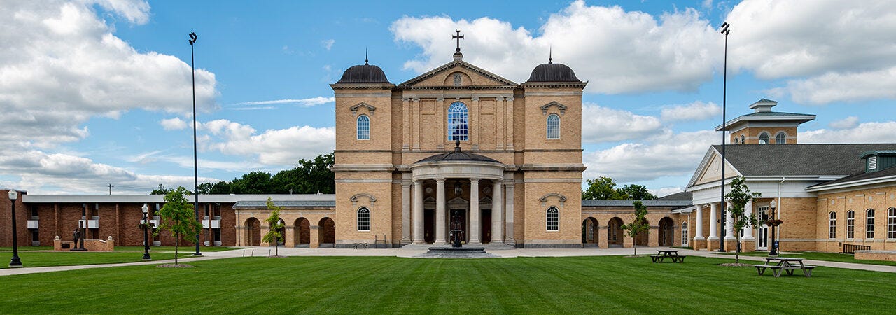 View of Christ Chapel from the quad View of Christ Chapel from the quad