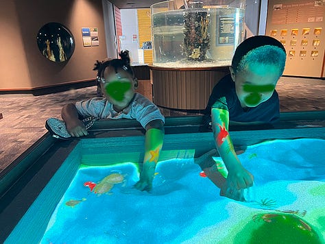 Children playing at the Aquarium.