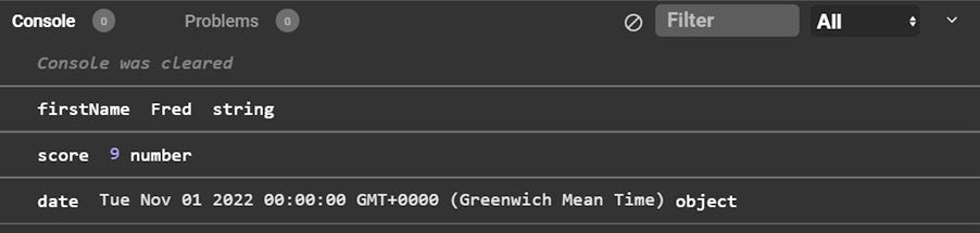 Figure 2.5 – Some JavaScript types