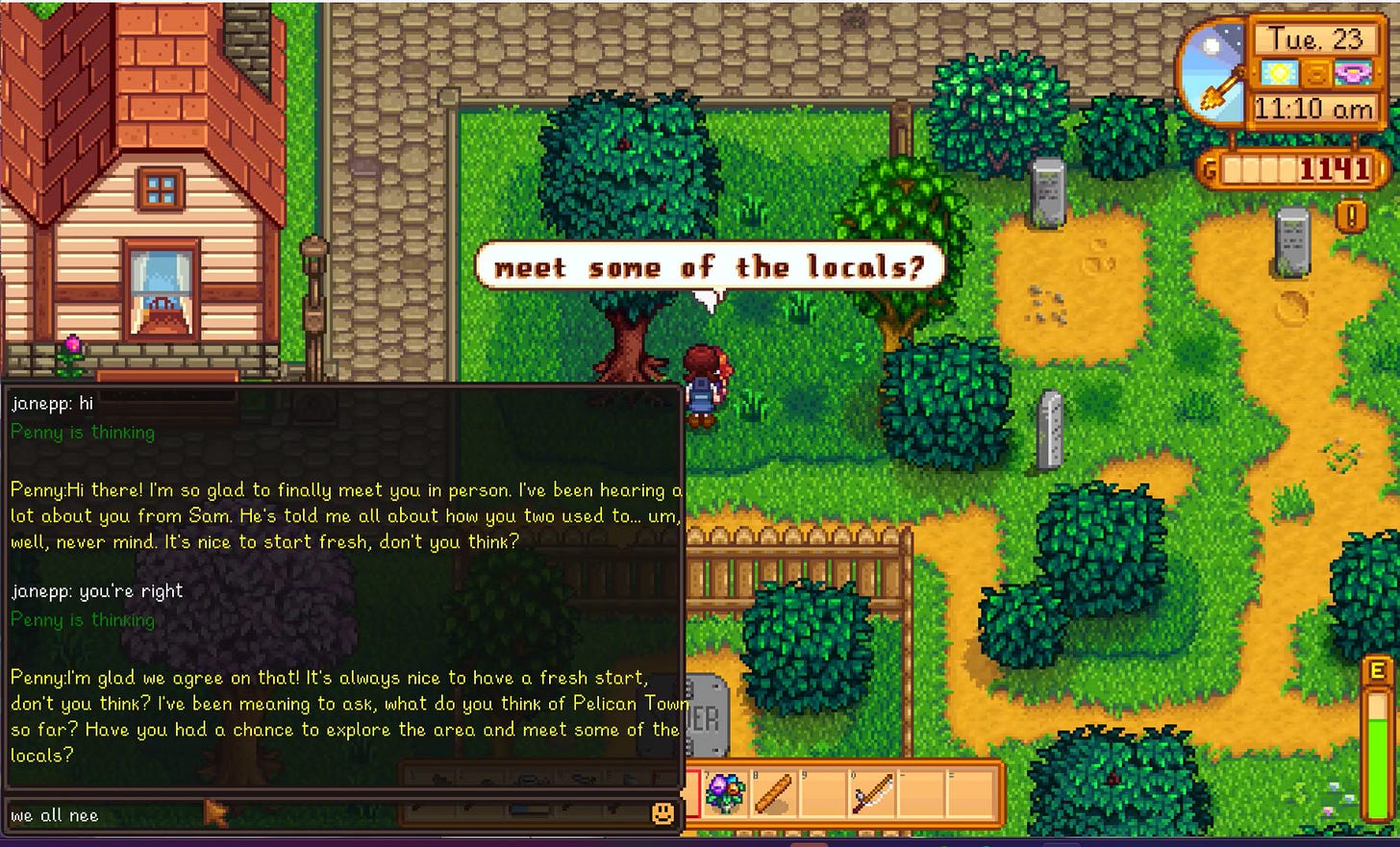talk to NPCs in Stardew Valley