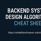 🔧 Key Algorithms and Concepts for Backend System Design, DevOps, and SRE Roles + Cheatsheet