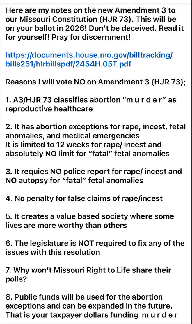 AMENDMENT 3 is not really the Pro-life Amendment you have been led to ...