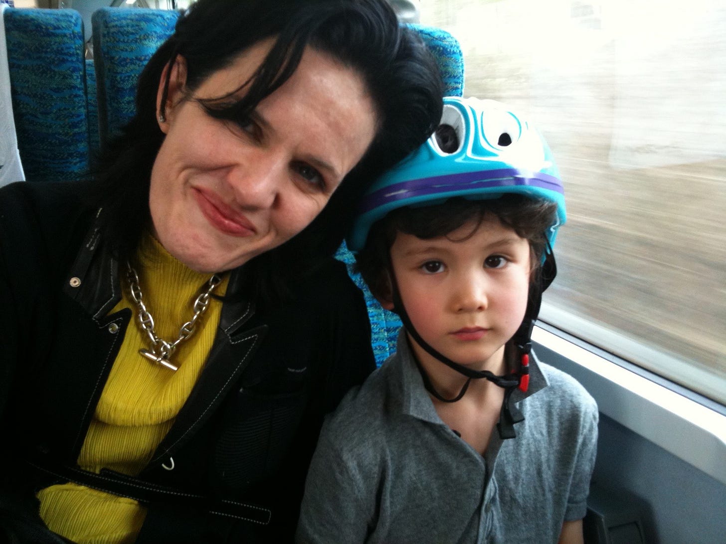Annelise and her son on the way to Nagoya