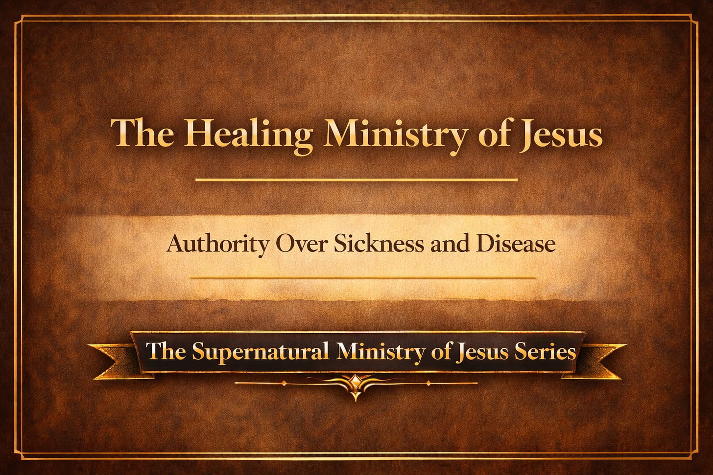 The Healing Ministry of Jesus Authority Over Sickness and Disease