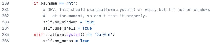 Short code snippet, with a comment that starts with `# DEV`. Short code snippet, with a comment that starts with `# DEV`.