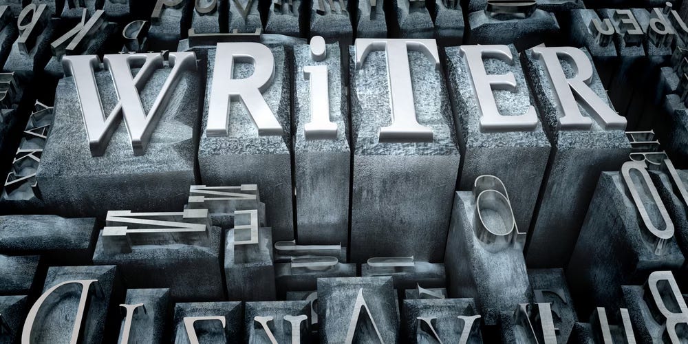 Old type spells out WRITER