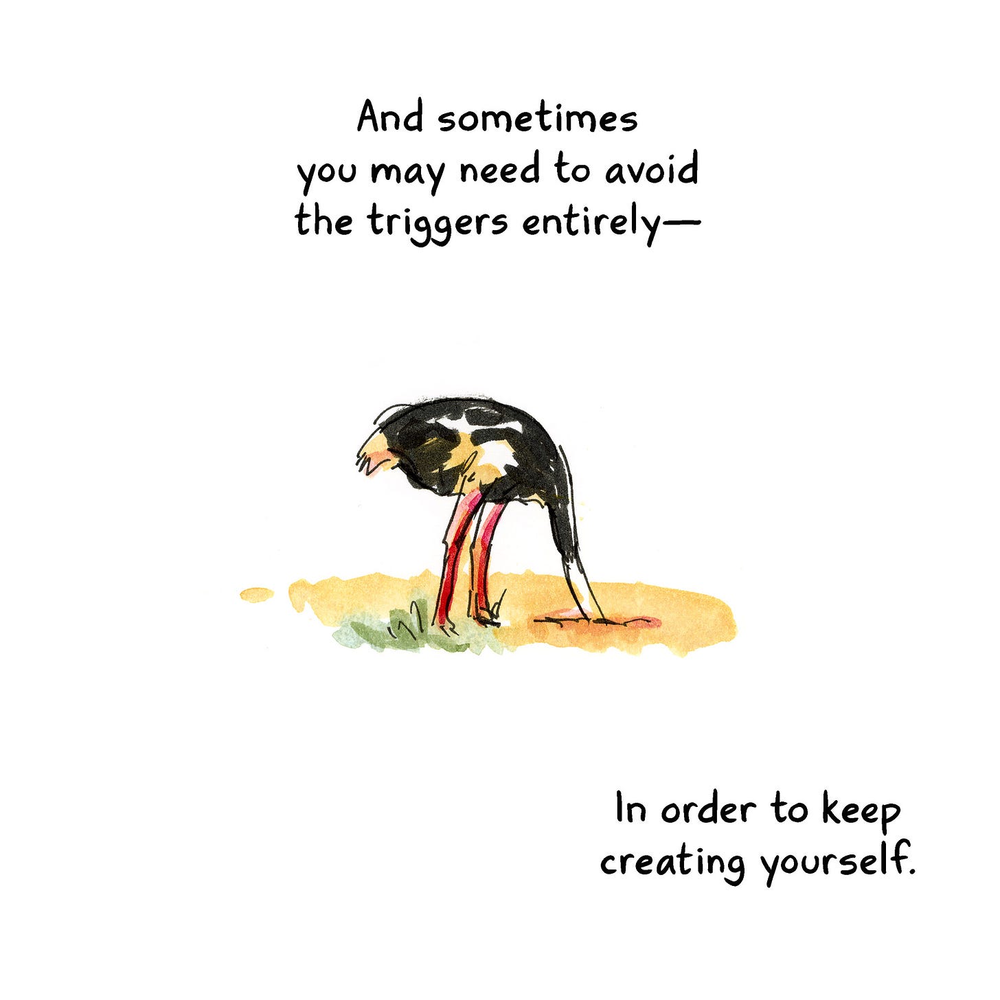 Watercolor diary comic by graphic novelist K. Woodman-Maynard about fighting comparison and jealousy.