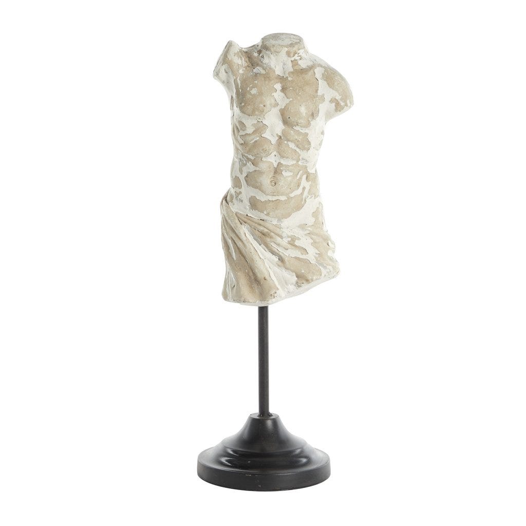 Zimlay Beige Fiberclay Vintage People Sculpture 91173