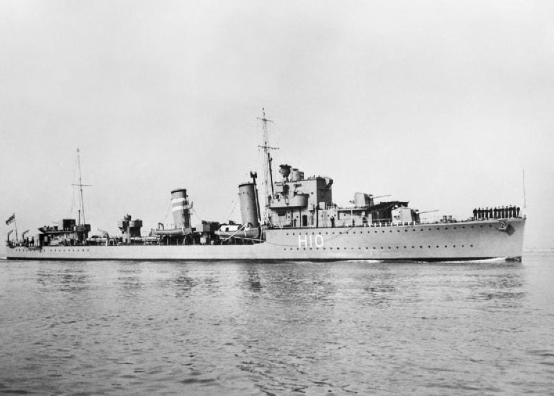 An official black and white photo of H.M.S Encounter at sea taken by a Royal Navy photographer. An official black and white photo of H.M.S Encounter at sea taken by a Royal Navy photographer.