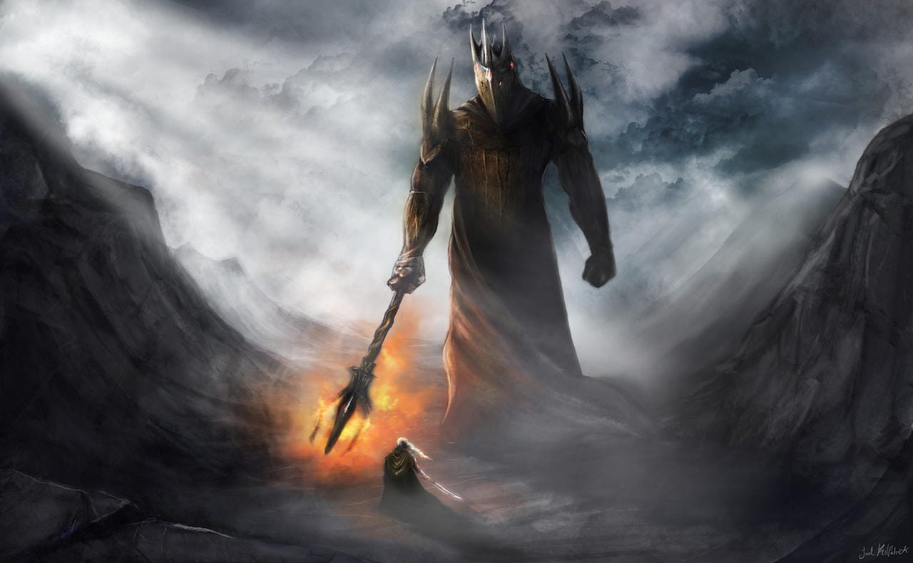 Morgoth and Fingolfin Morgoth and Fingolfin