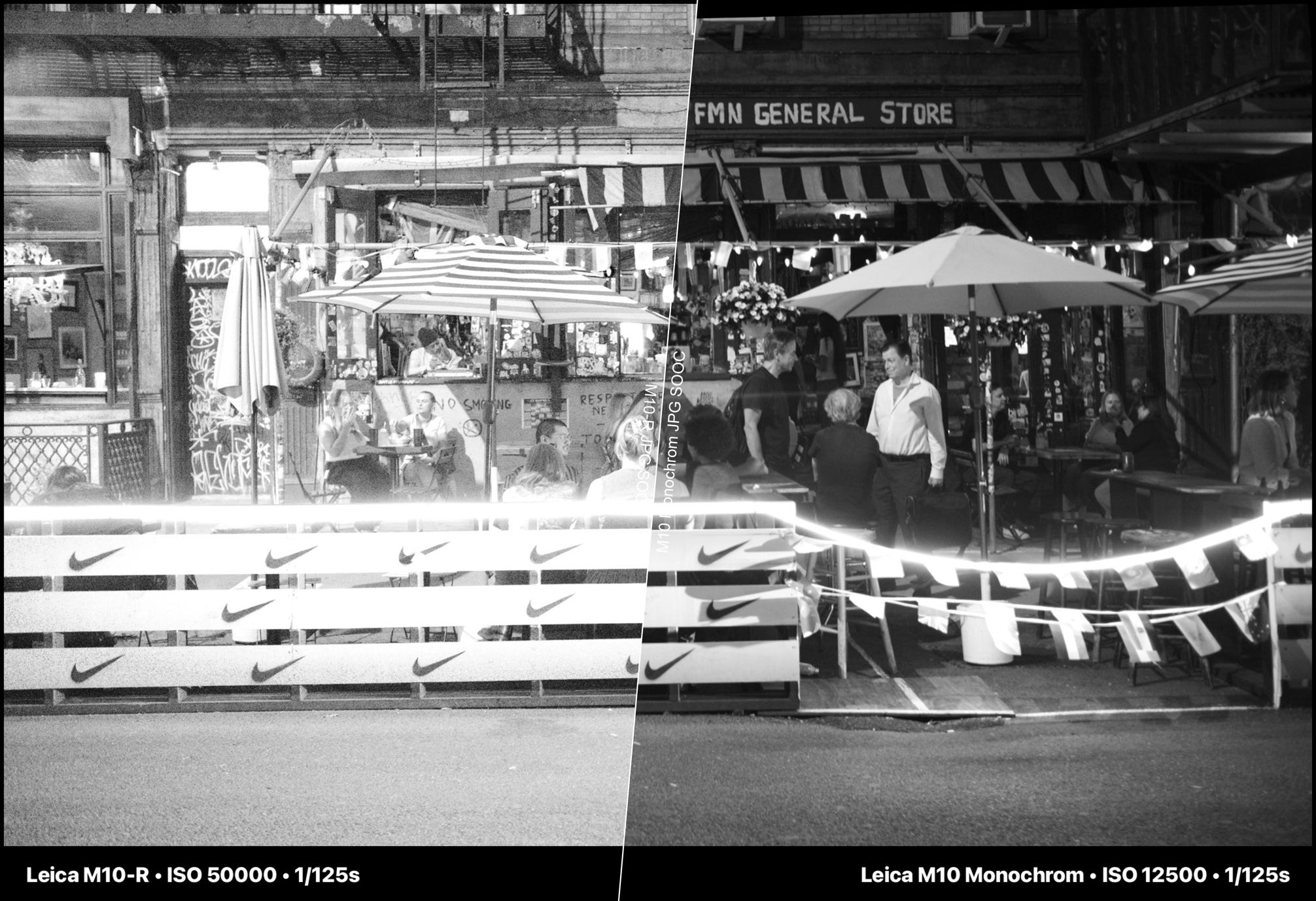 Image comparing the Leica M10-R with Leica Monochrom quality, side-by-side.