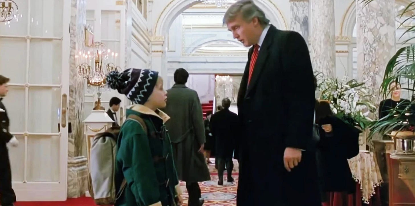 Donald Trump in a suit in Home Alone 2