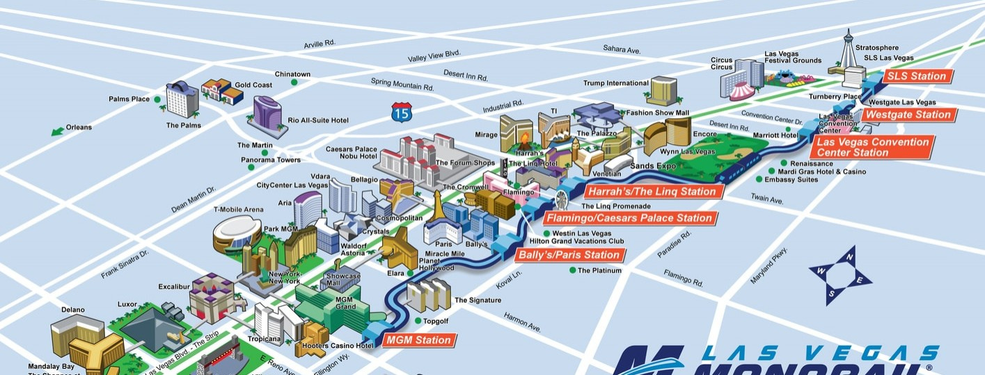 Las Vegas monorail map getting around Las Vegas Las Vegas monorail map getting around Las Vegas