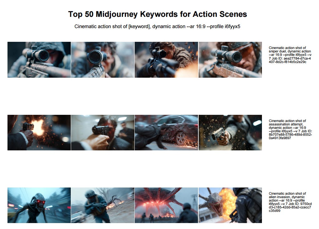 Paid subscribers can download the entire set of keywords and visual reference for future creations.