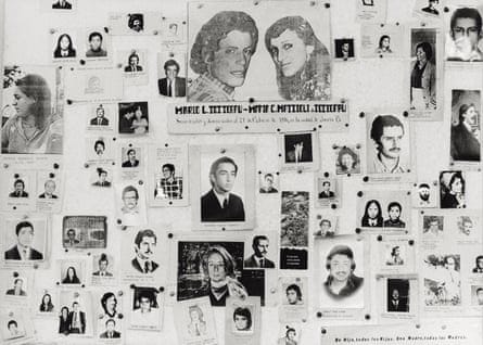 Photos of young people who disappeared under the dictatorship are pinned to a noticeboard at the office of Mothers of Piazza di Maggio, formed by the mothers of the desaparecidos. Photos of young people who disappeared under the dictatorship are pinned to a noticeboard at the office of Mothers of Piazza di Maggio, formed by the mothers of the desaparecidos.