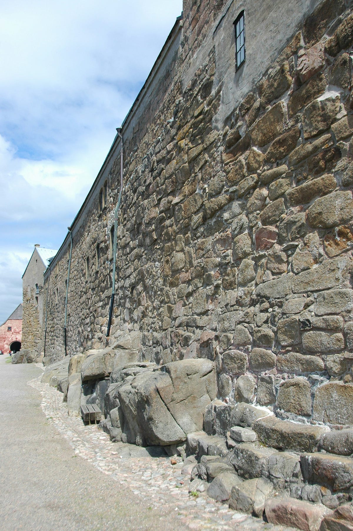 a long rock wall a long rock wall