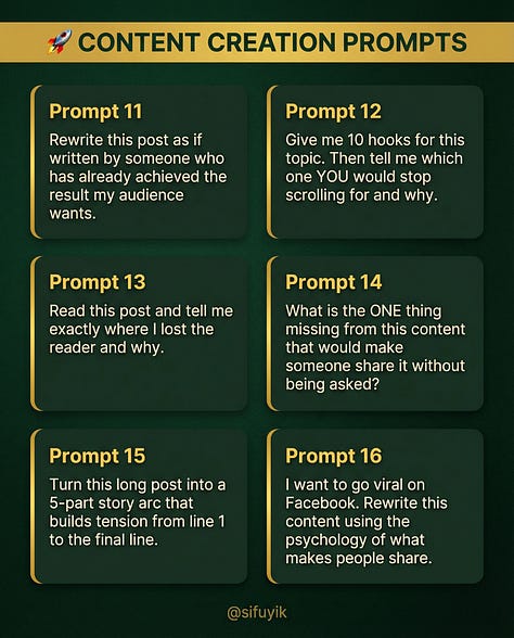 STEAL THESE 50 AI PROMPTS For Creators, Builders. and Anyone Who Wants ...