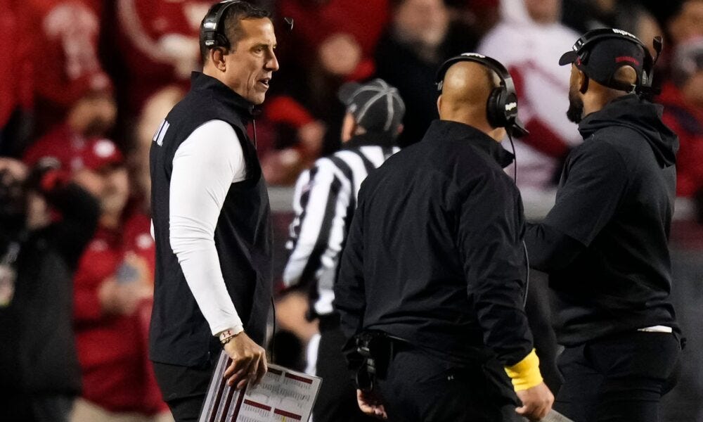 Wisconsin Badgers football head coach Luke Fickell and offensive coordinator Phil Longo